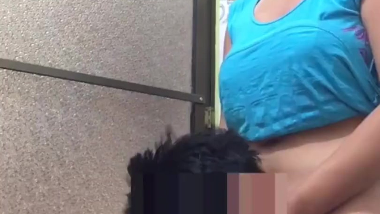 Latina Girlfriend Gets Facial in Public Mall Bathroom
